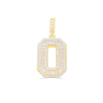 O Letter Baguette Diamond Pendant (4.25CT) in 10K Gold