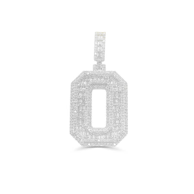 O Letter Baguette Diamond Pendant (4.25CT) in 10K Gold