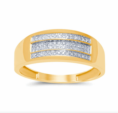 10K Gold Diamond Men's Ring 0.17CT