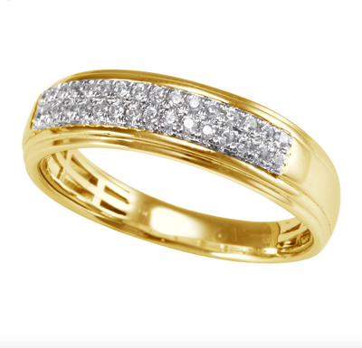 Two Row Channel Set Diamond Men's Band Ring (0.25CT) in 14K Gold - Size 7 to 12
