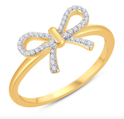 Imperial Knot Diamond Women's Ring (0.07CT) in 10K Gold - Size 7 to 12