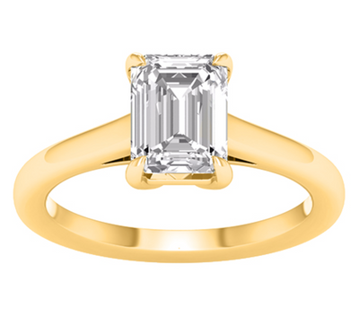 Emerald Cut Diamond Women's Ring (1.00CT) in 14K Gold - Size 7 to 12 (LAB GROWN DIAMONDS)