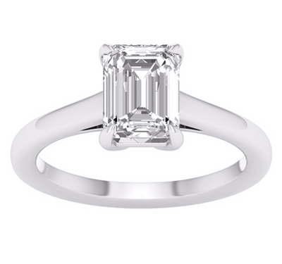 Emerald Cut Diamond Women's Ring (2.00CT) in 14K Gold - Size 7 to 12 (LAB GROWN DIAMONDS)