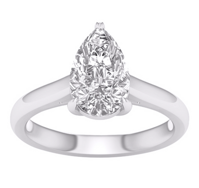 Pear Cut Diamond Women's Ring (2.00CT) in 14K Gold - Size 7 to 12 (LAB GROWN DIAMONDS)