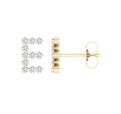 10K Gold Diamond Initial Earring