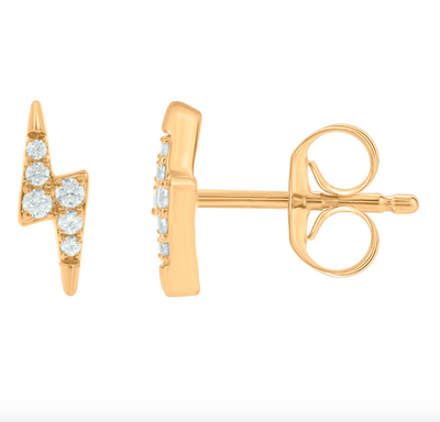 Huggie Stormi Shape Diamond Cluster Stud Earring (0.11CT) in 10K Gold (Yellow or White)