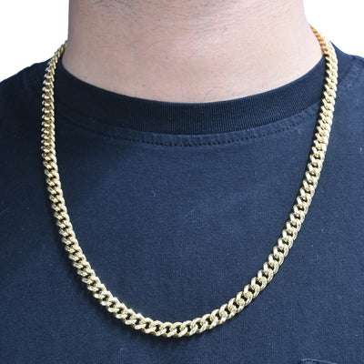 6.5mm 10K Gold Hollow Miami Cuban Chain (White or Yellow) - from 20 to 26 Inches
