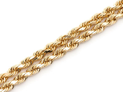 3mm 10K Solid Gold Rope Chain (White or Yellow) - from 16 to 24 Inches
