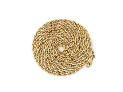 2.5mm 10K Gold Hollow Rope Chain (White or Yellow) - from 16 to 28 Inches