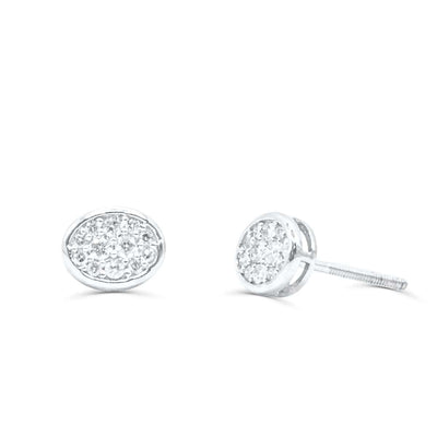 Round Shape Stylish Diamond Cluster Stud Earring (0.25CT) in 10K Gold (Yellow or White)