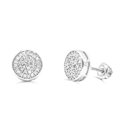Round Shape Diamond Cluster Stud Earring (0.25CT) in 10K Gold (Yellow or White)