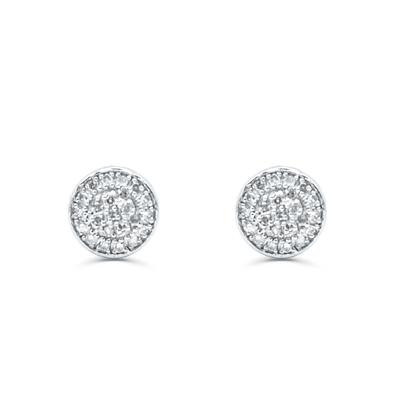 Round ShapeDiamond Cluster Stud Earring (0.25CT) in 10K Gold (Yellow or White)