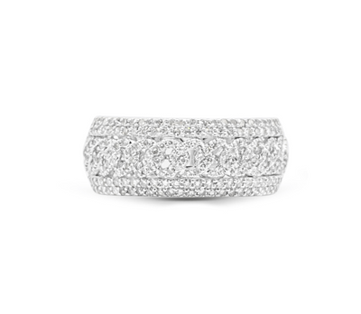 Half Eternity Cuban Round Cut Diamond Cluster Men's Band Ring (1.50CT) in 10K Gold - Size 7 to 12