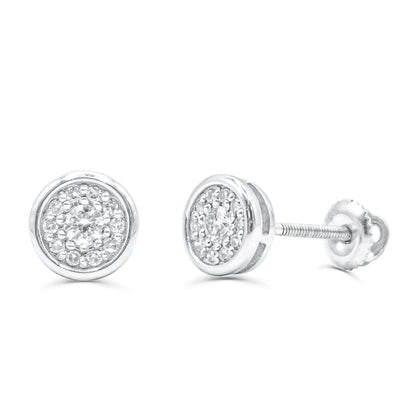 Round Shape Diamond Cluster Stud Earring (0.15CT) in 10K Gold (Yellow or White)