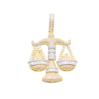 Justice Scales Bling Diamond Pendant (2.15CT) in 10K Gold