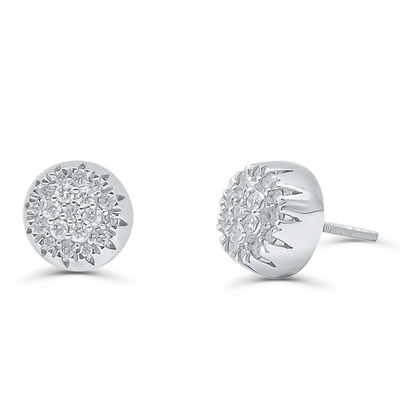 Round Shape Stylish Diamond Cluster Stud Earring (0.50CT) in 10K Gold (Yellow or White)