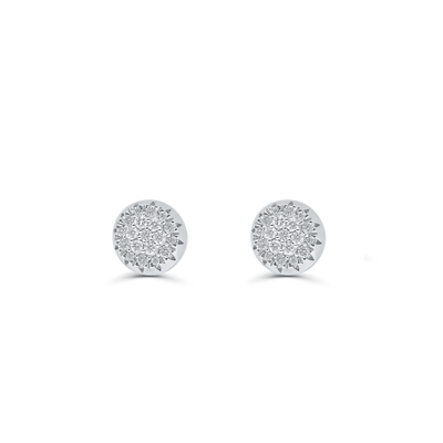 Round Shape Stylish Diamond Cluster Stud Earring (0.50CT) in 10K Gold (Yellow or White)