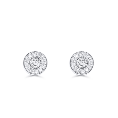 Round Shape Diamond Cluster Stud Earring (0.10CT) in 10K Gold (Yellow or White)