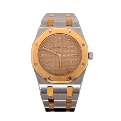 Audemars Piguet 33mm Royal Oak 2 Tone 18k Yellow Gold & Stainless Steel Gold Dial Watch 56175SA