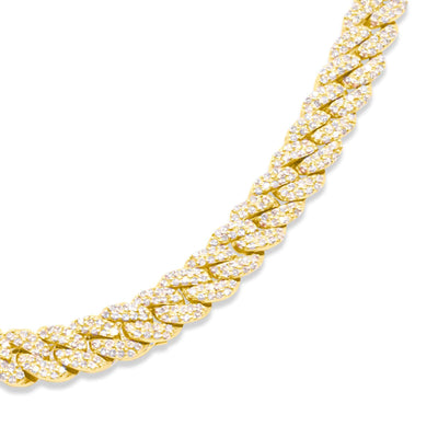 Iced Out Diamond Miami Cuban Link Necklace (11CT) in 10K Gold - 6mm (20 Inches)