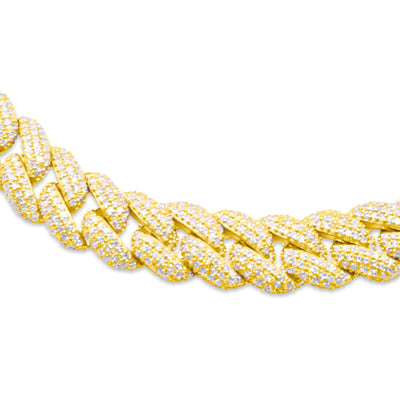 Diamond Miami Cuban Link Chain (9.90CT) in 10K Gold - 8.5mm (22 inches)