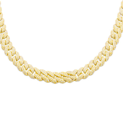 Diamond Miami Cuban Link Chain (9.90CT) in 10K Gold - 8.5mm (22 inches)