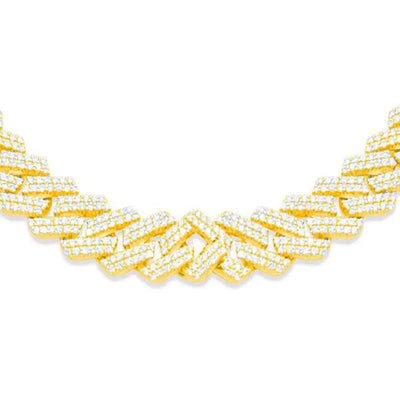 Diamond Miami Cuban Link Chain (14.50CT) in 10K Gold - 9.5mm (20 inches)