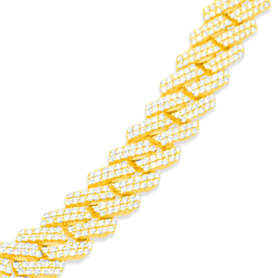Diamond Miami Cuban Link Chain (14.50CT) in 10K Gold - 9.5mm (20 inches)