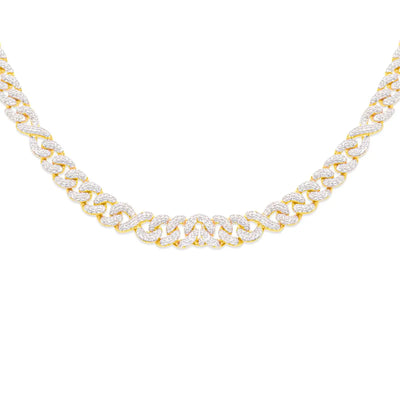 Infinity Diamond Cuban Link Chain (14.50CT) in 10K Yellow Gold - 8mm (22 inches)
