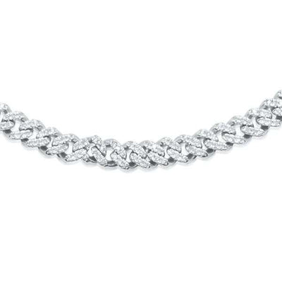 Prong Diamond Monaco Cuban Link Chain (2.29CT) in 10K Gold - 4.5mm (20 Inches)