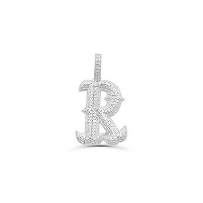 Letter R Initial Diamond Pendant (2.40CT) in 10K Gold