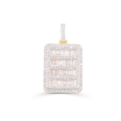 Rectangular Pillow Baguette Diamond Pendant (2.77CT) in 10K Gold