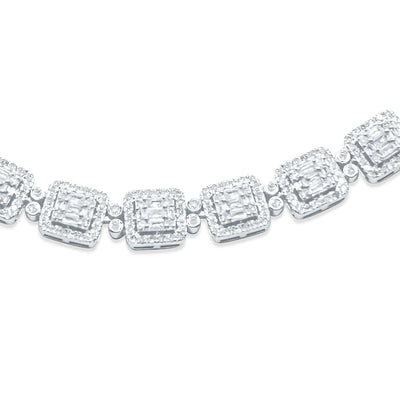 Diamond Baguette Link Necklace (10.50CT) in 10K Gold - 7mm (22 inches)