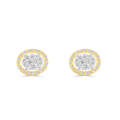 Round Shape Diamond Cluster Stud Earring (0.25CT) in 10K Gold (Yellow or White)