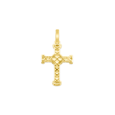 Wrapped Cross Shape Diamond Pendant (1.80CT) in 10K Yellow Gold