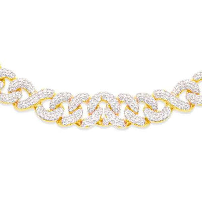 Infinity Diamond Cuban Link Chain (14.50CT) in 10K Yellow Gold - 8mm (22 inches)