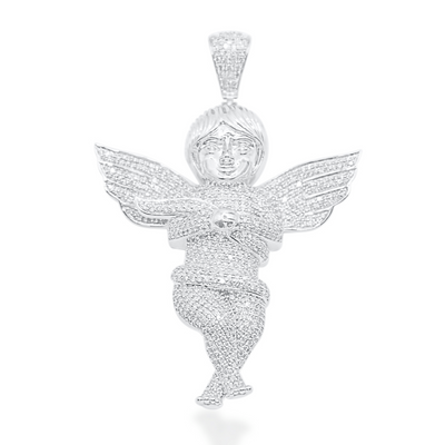 Hip Hop Angel Wings Diamond Pendant (3.01CT) in 10K Gold