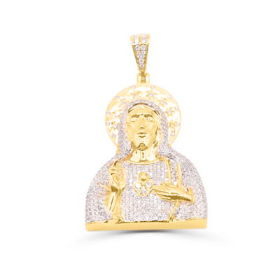 Hip Hop Jesus Face Diamond Pendant (3.15CT) in 10K Gold