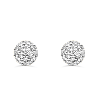 Round Shape Diamond Cluster Stud Earring (0.25CT) in 10K Gold (Yellow or White)