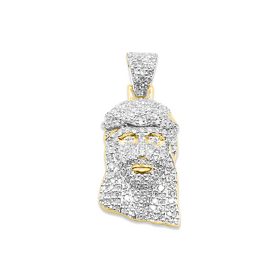 Jesus Face Diamond Pendant (1.50CT) in 10K Gold