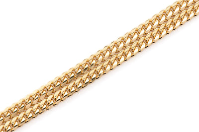 4mm 10K Solid Gold Miami Cuban Chain (White or Yellow or Rose) - from 18 to 24 Inches