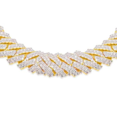 Iced Out Diamond Miami Cuban Link Necklace (32.50CT) in 10K Gold - 12mm (20 inches)