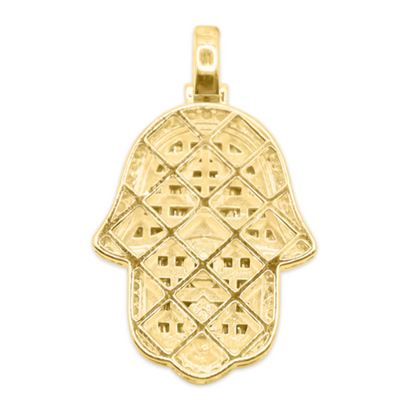 Hamsa Hand Baguette Diamond Pendant (2.00CT) in 10K Gold