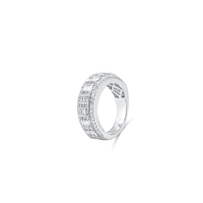 Half Eternity Baguette Diamond Men's Band Ring (1.50CT) in 10K Gold - Size 7 to 12