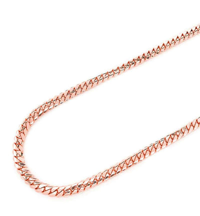 9mm 10K Solid Gold Miami Cuban Chain (White or Yellow or Rose) - from 22 to 26 Inches