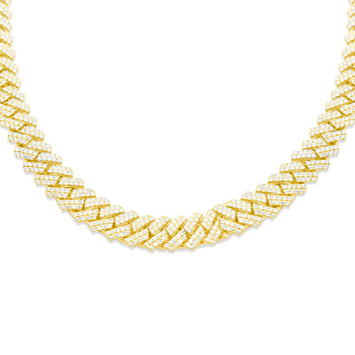 Iced Out Diamond Miami Cuban Link Chain (24.50CT) in 10K Gold - 12mm (22 inches)