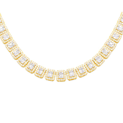 Baguette Diamond Chain (27.50CT) in 10K Gold - 7.5mm (22 Inches)