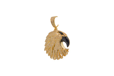 Eagle Face Bling Diamond Pendant For Men (1.36CT) in 10K Yellow Gold
