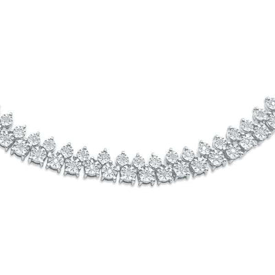 Double Diamond Tennis Necklace (1.60CT) in 925 Sterling Silver Gold - 6.5mm (22 inches)