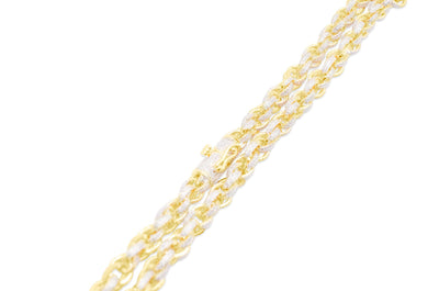 Shiny Diamond Cut Rope Cuban Chain (11.50CT) in 10K Two Tone Gold - 6mm (22 Inches)